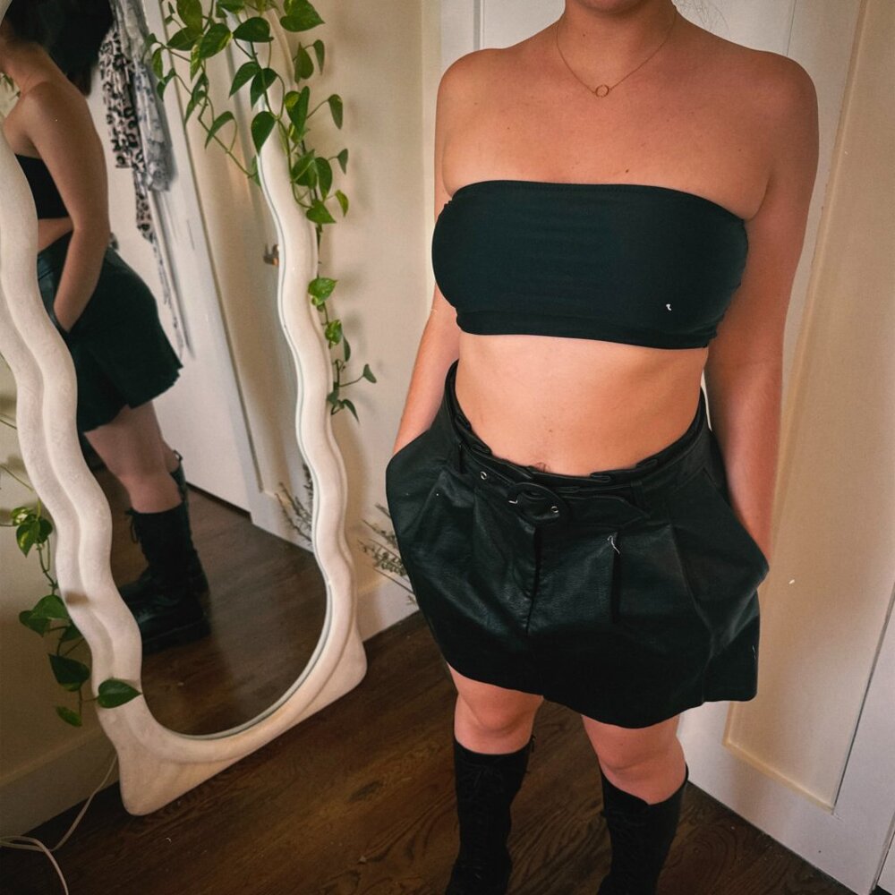 Leather Black Skirt